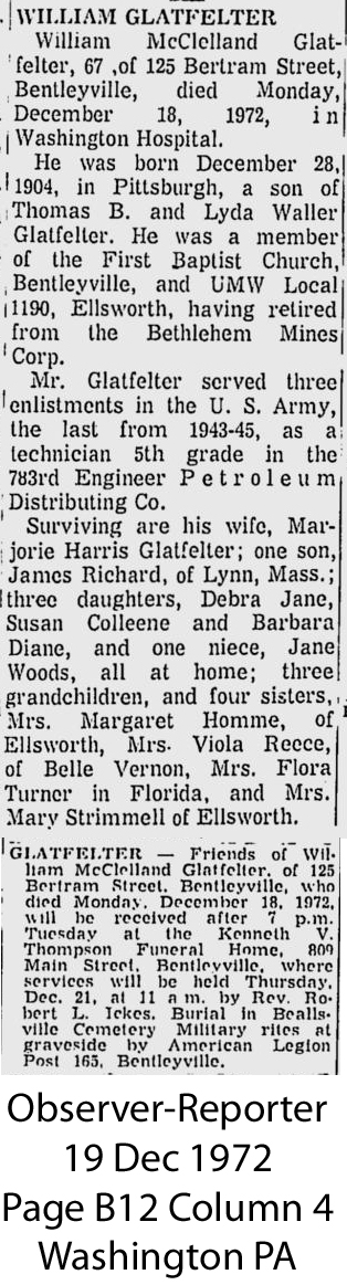 William Glatfelter obit